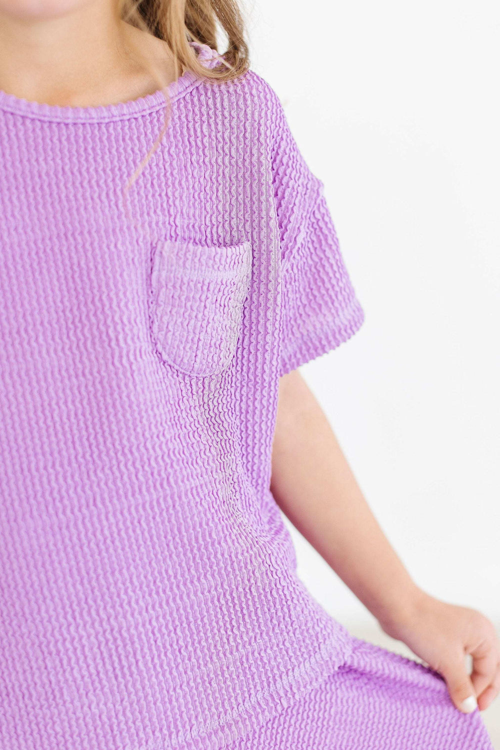 Bright Lilac Scrunchy Pocket Tee - Mila & Rose ® - Flyclothing LLC
