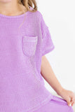 Bright Lilac Scrunchy Pocket Tee - Mila & Rose ® - Flyclothing LLC