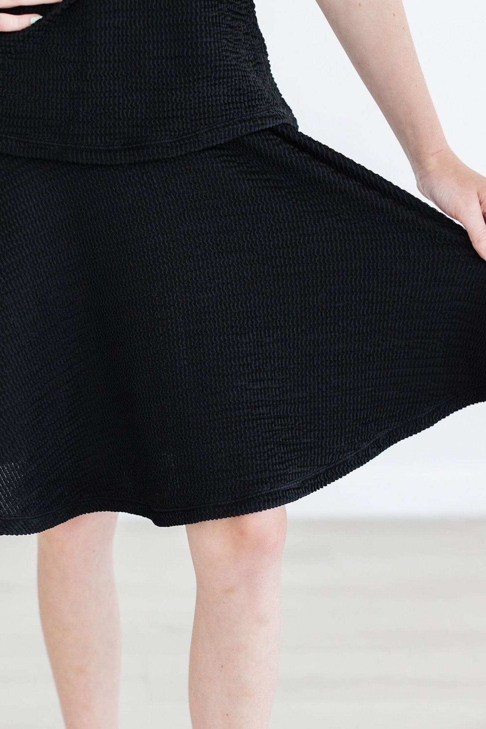 Black Scrunchy Twirl Skort - Mila & Rose ® - Flyclothing LLC