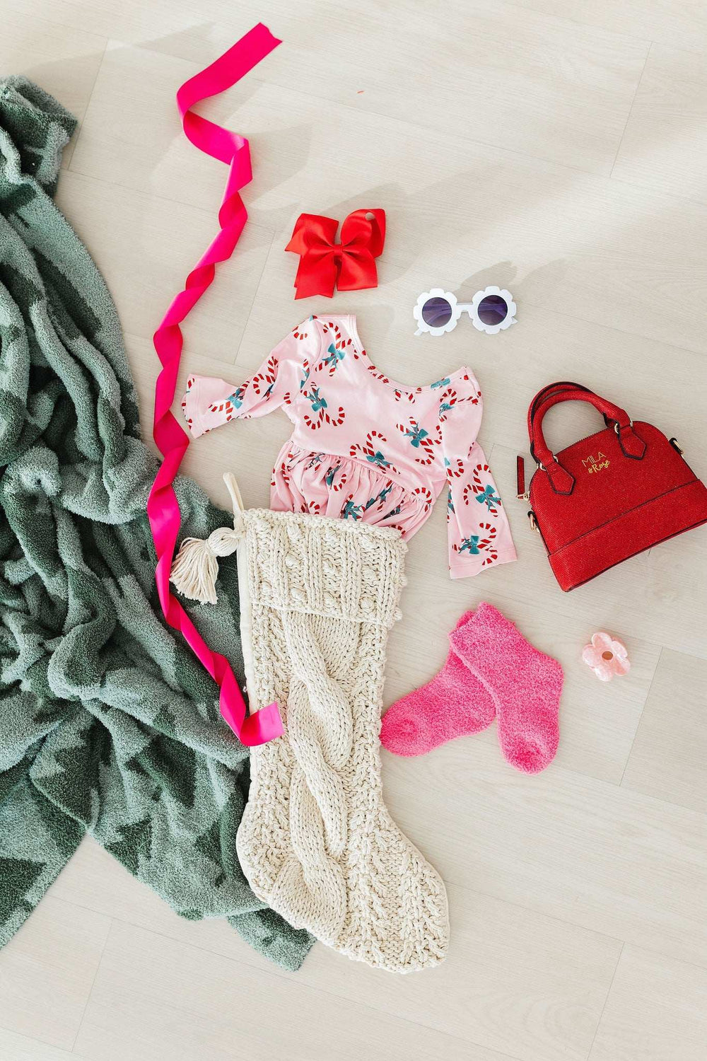 Candy Cane Cutie 3/4 Sleeve Pocket Twirl Dress - Mila & Rose ® - Flyclothing LLC