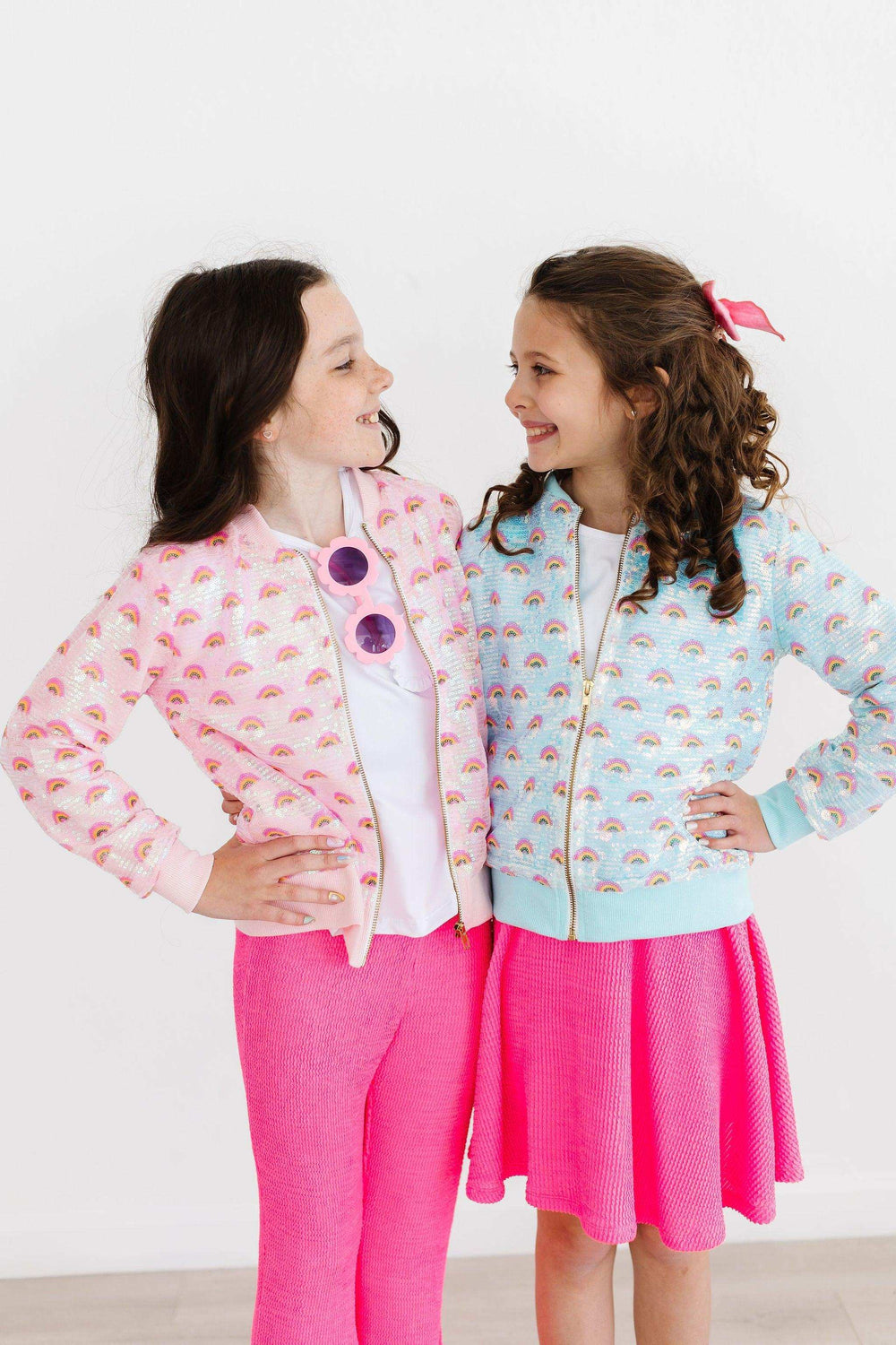 Pink Rainbow Sequin Jacket - Mila & Rose ® - Flyclothing LLC