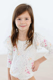 Whimsical Wildflowers L/S Flutter Sleeve Leotard - Mila & Rose ® - Flyclothing LLC