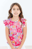 Hawaiian Floral S/S Ruffle Tee - Mila & Rose ® - Flyclothing LLC
