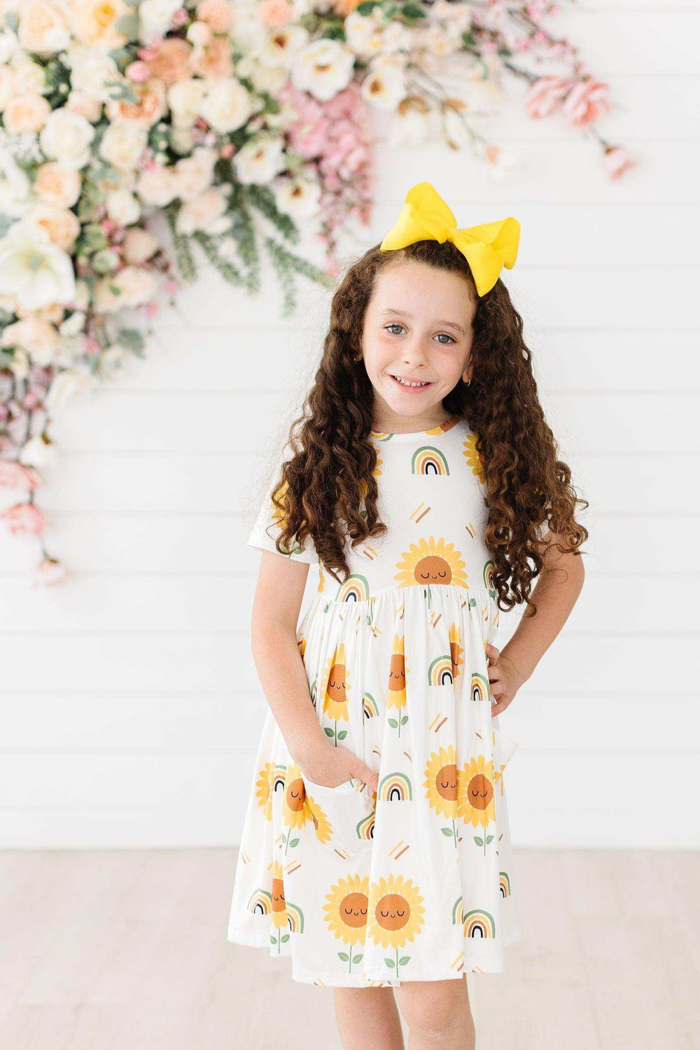 Sunflower S/S Pocket Twirl Dress - Mila & Rose ® - Flyclothing LLC