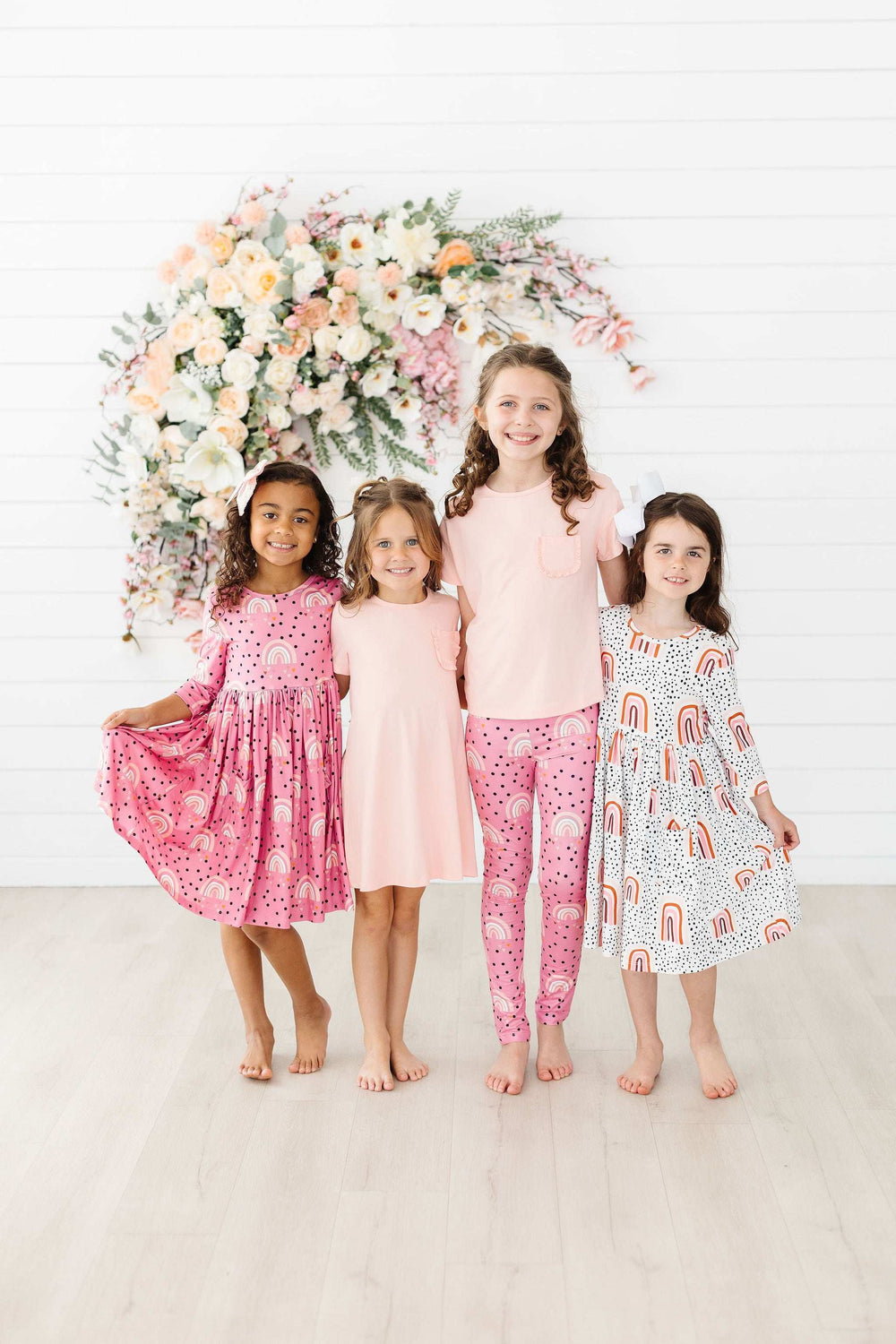 Rainbow Wishes 3/4 Sleeve Pocket Twirl Dress - Mila & Rose ® - Flyclothing LLC