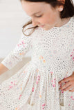Whimsical Wildflowers 3/4 Sleeve Pocket Twirl Dress - Mila & Rose ® - Flyclothing LLC