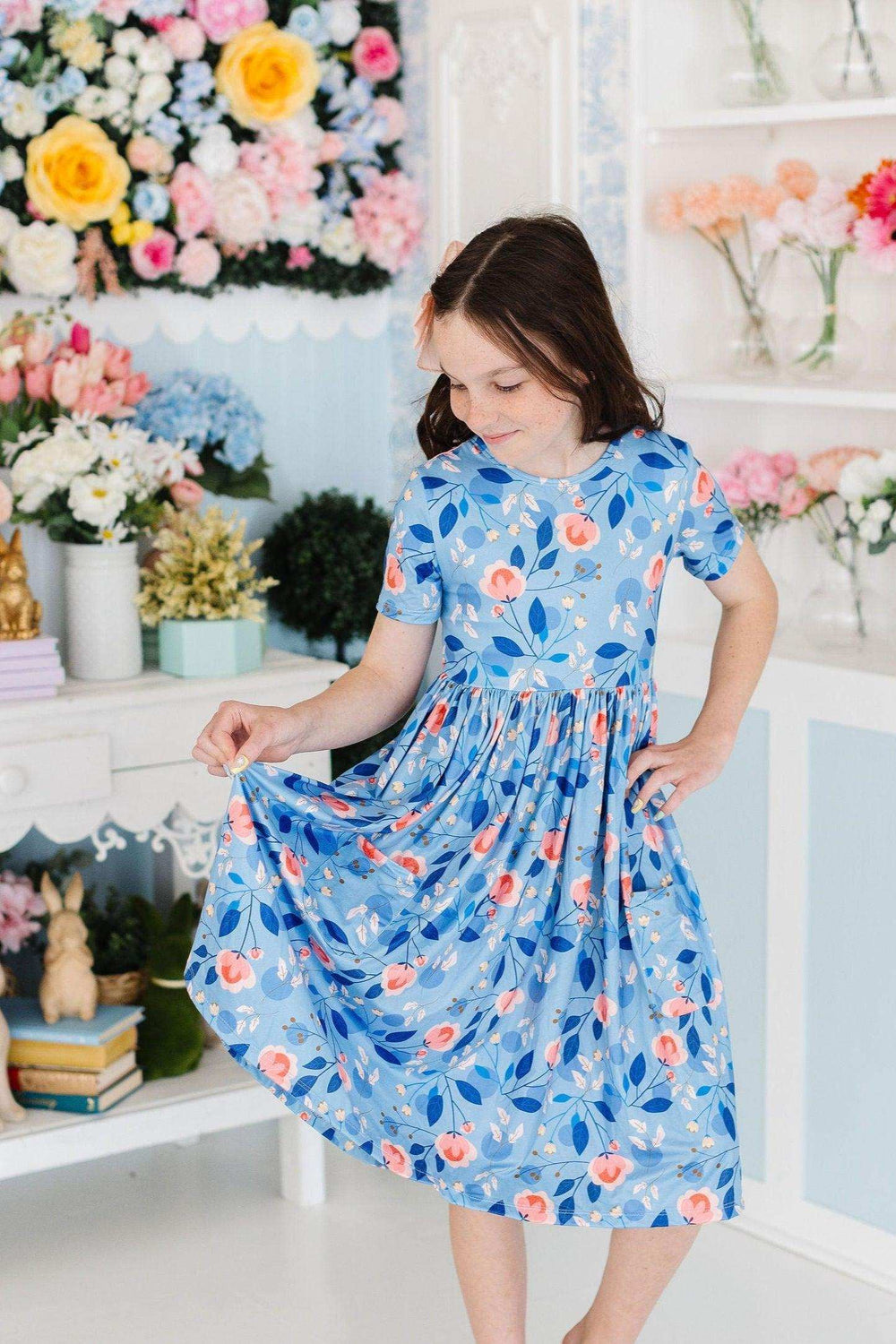 Country Blooms S/S Pocket Twirl Dress - Mila & Rose ® - Flyclothing LLC