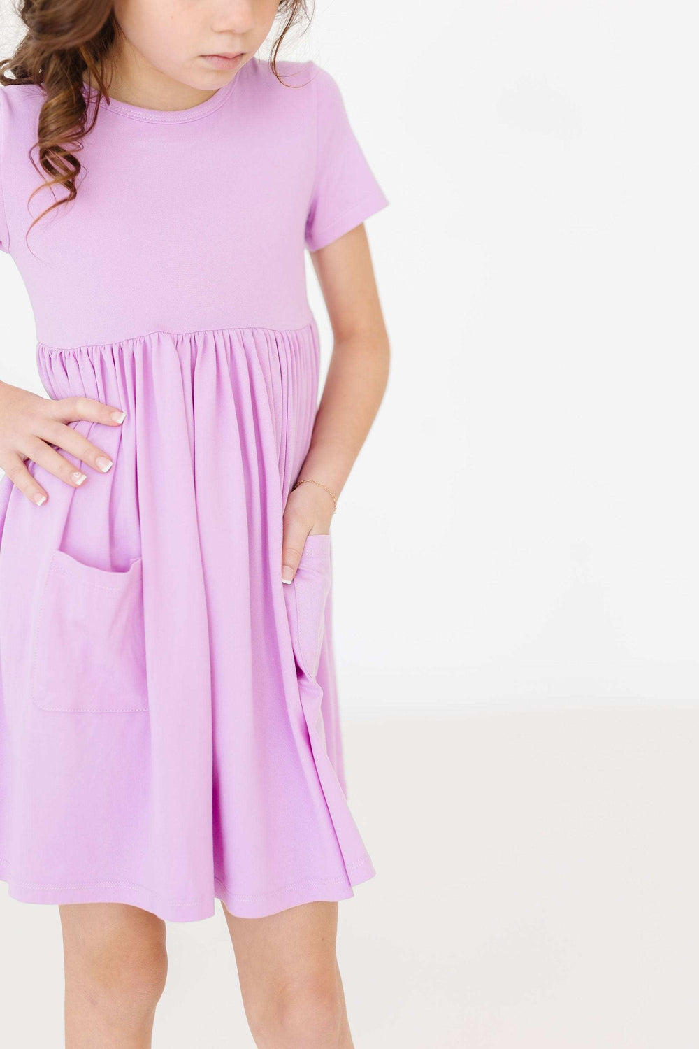 Bright Lilac S/S Pocket Twirl Dress - Mila & Rose ® - Flyclothing LLC