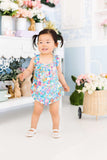 Preppy Floral Ruffle Cross Back Romper - Mila & Rose ® - Flyclothing LLC