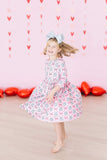SALE Disco Bows 3/4 Sleeve Pocket Twirl Dress - Mila & Rose ® - Flyclothing LLC