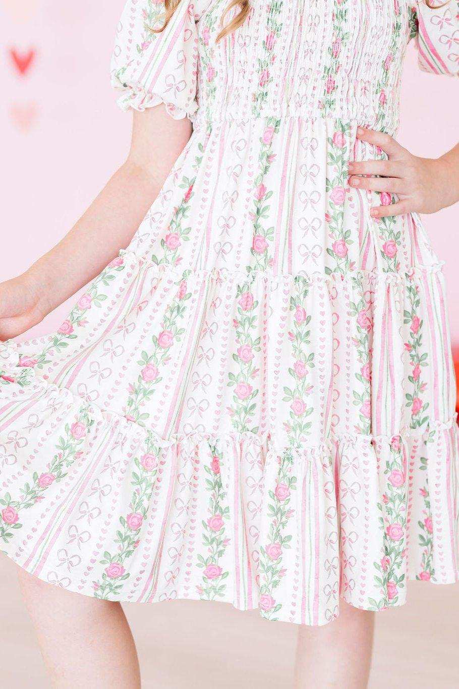 Rosebud Bows Smocked Ruffle Dress - Mila & Rose ® - Flyclothing LLC