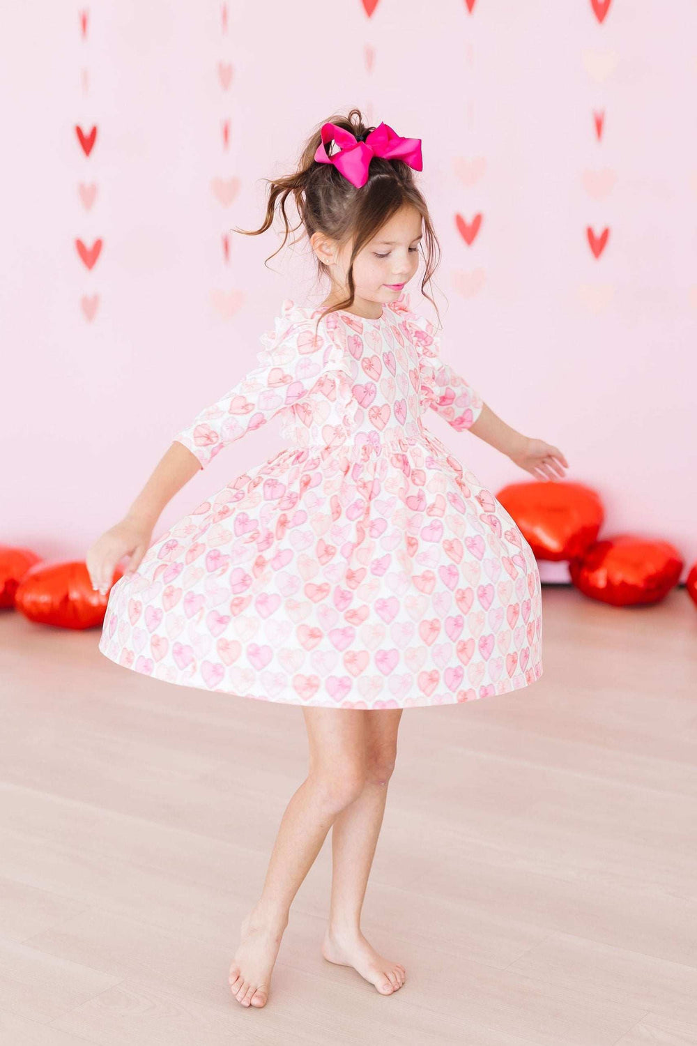 Melt My Heart 3/4 Sleeve Ruffle Twirl Dress - Mila & Rose ® - Flyclothing LLC