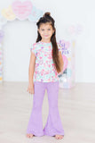 Watercolor Hearts S/S Ruffle Tee - Mila & Rose ® - Flyclothing LLC