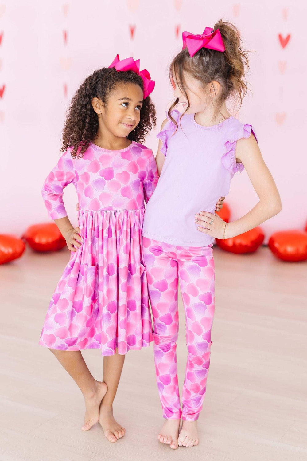 Happy Heart Day 3/4 Sleeve Pocket Twirl Dress - Mila & Rose ® - Flyclothing LLC