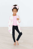 Coconut/Light Pink Heart Cozy Cardigan - Mila & Rose ® - Flyclothing LLC