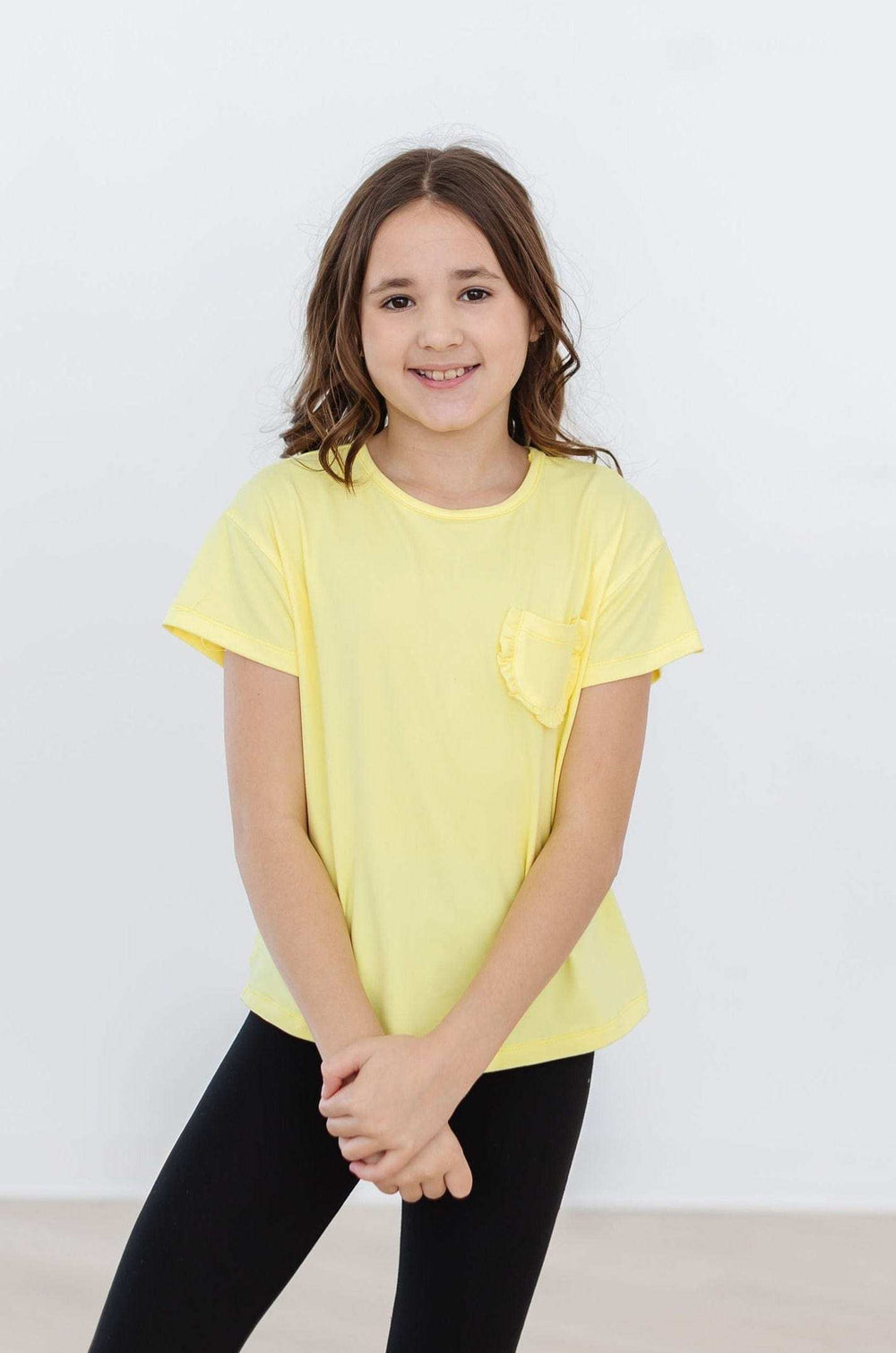 Yellow Ruffle Pocket Tee - Mila & Rose ® - Flyclothing LLC