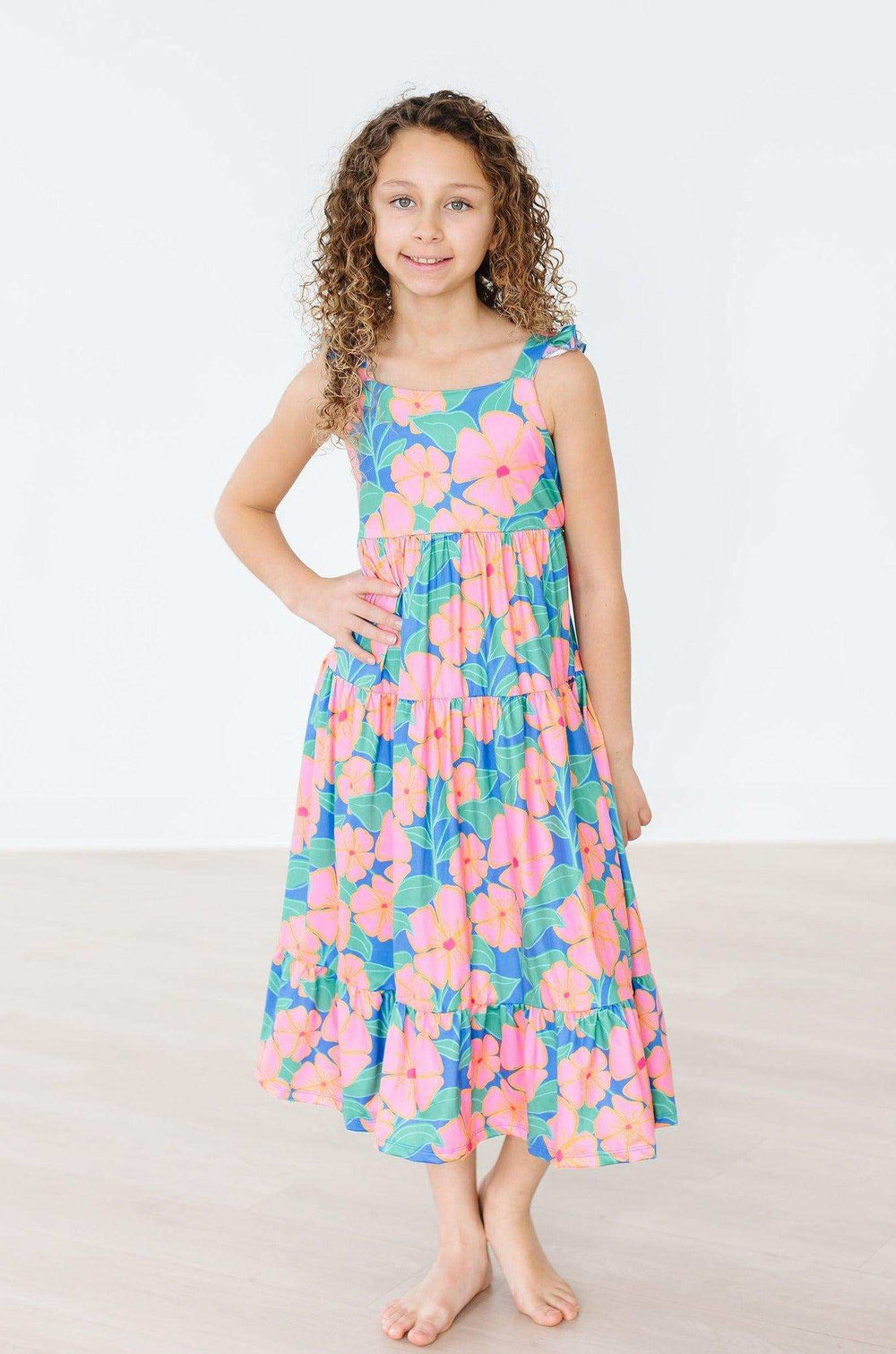 Luau Floral Ruffle Maxi Dress - Mila & Rose ® - Flyclothing LLC