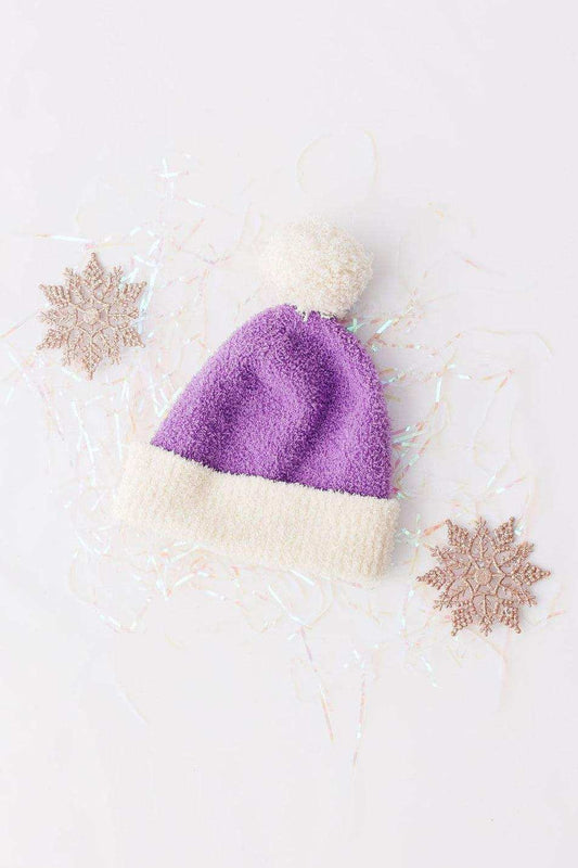Lilac/Coconut Cozy Pom Beanie - Mila & Rose ® - Flyclothing LLC