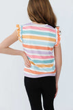 Spring Stripes S/S Ruffle Tee - Mila & Rose ® - Flyclothing LLC