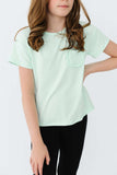 Pastel Green Ruffle Pocket Tee - Mila & Rose ® - Flyclothing LLC