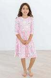 Bunny Love 3/4 Sleeve Pocket Twirl Dress - Mila & Rose ® - Flyclothing LLC
