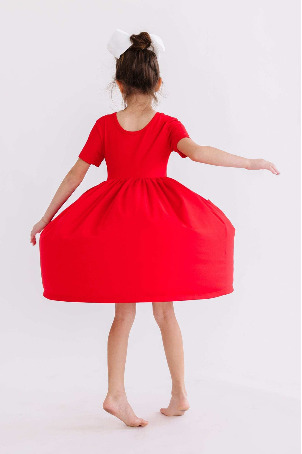 Red S/S Pocket Twirl Dress - Mila & Rose ® - Flyclothing LLC