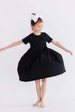 Black S/S Pocket Twirl Dress - Mila & Rose ® - Flyclothing LLC