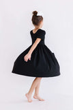 Black S/S Pocket Twirl Dress - Mila & Rose ® - Flyclothing LLC