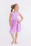 Bright Lilac Tank Pocket Twirl Dress - Mila & Rose ® - Flyclothing LLC