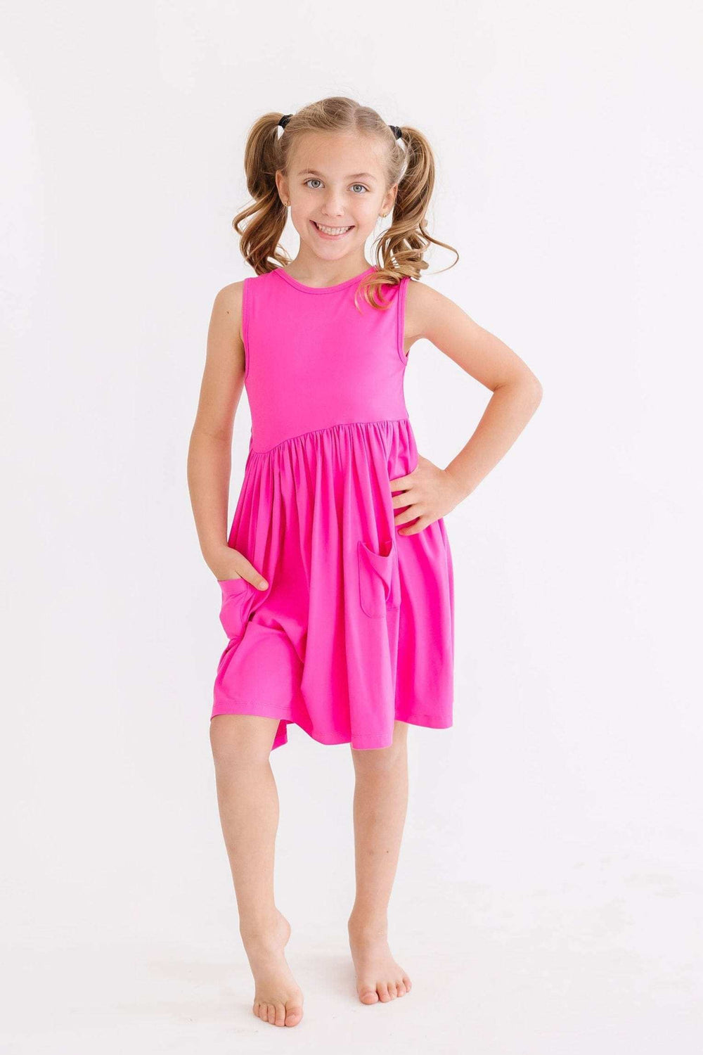 Hot Pink Tank Pocket Twirl Dress - Mila & Rose ® - Flyclothing LLC