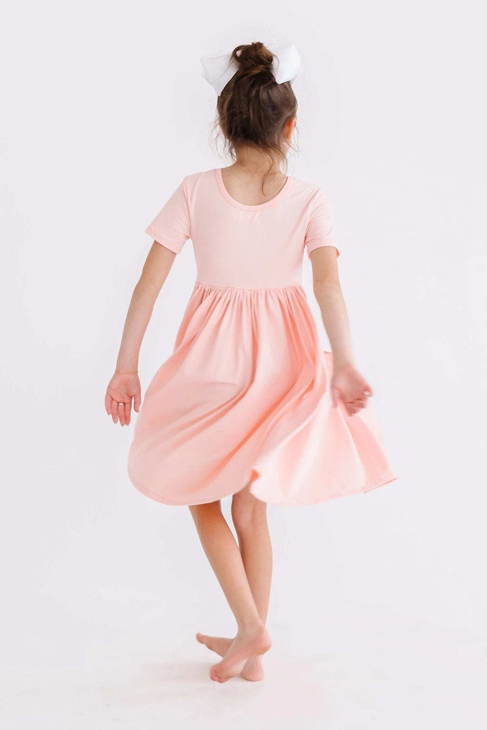 Peach S/S Pocket Twirl Dress - Mila & Rose ® - Flyclothing LLC