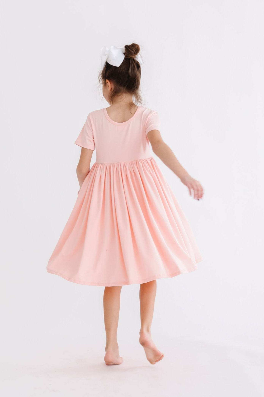 Peach S/S Pocket Twirl Dress - Mila & Rose ® - Flyclothing LLC