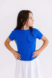 Royal Blue Ruffle Pocket Tee - Mila & Rose ® - Flyclothing LLC