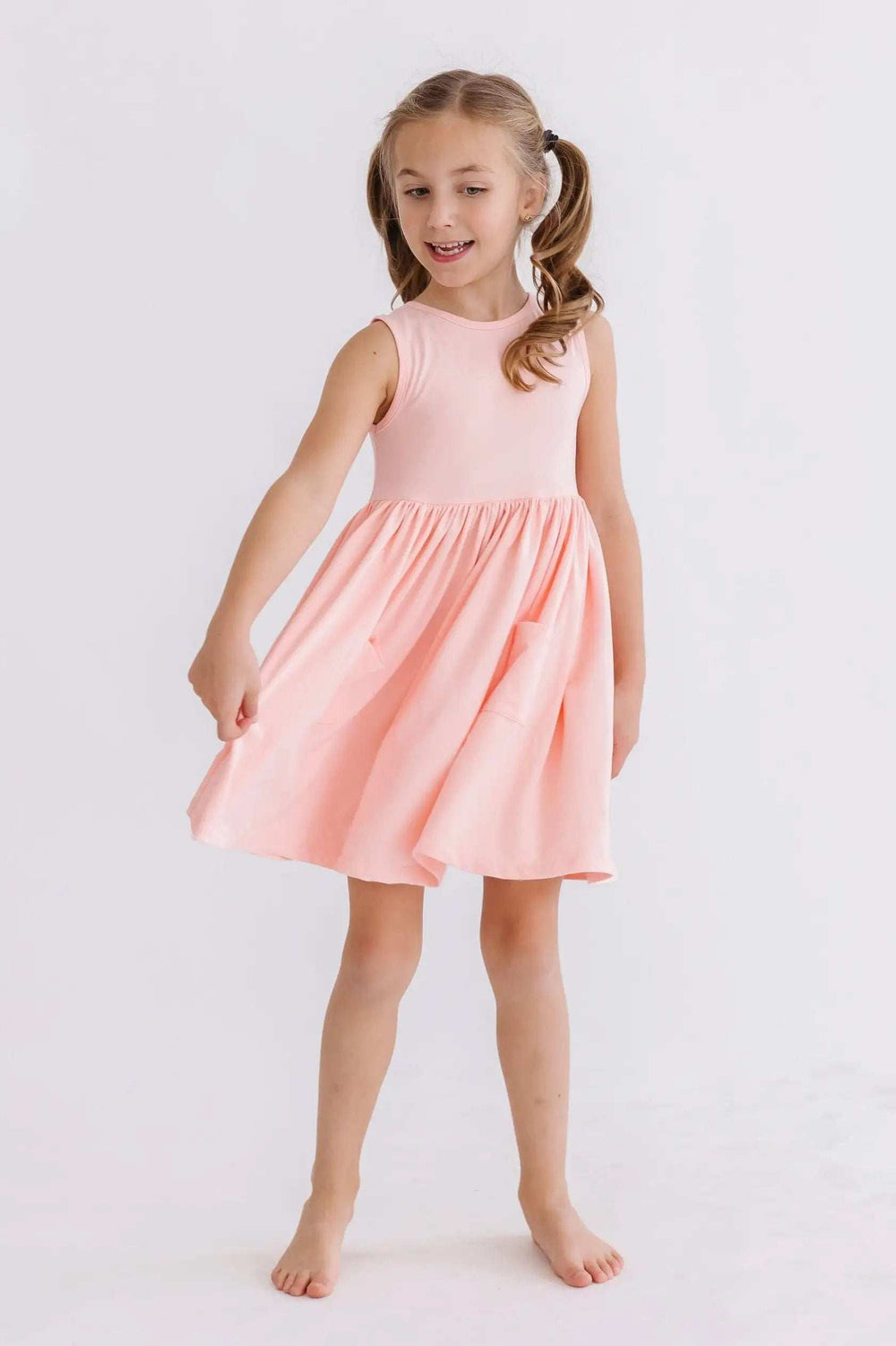 Peach Tank Pocket Twirl Dress - Mila & Rose ® - Flyclothing LLC