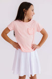Peach Ruffle Pocket Tee - Mila & Rose ® - Flyclothing LLC