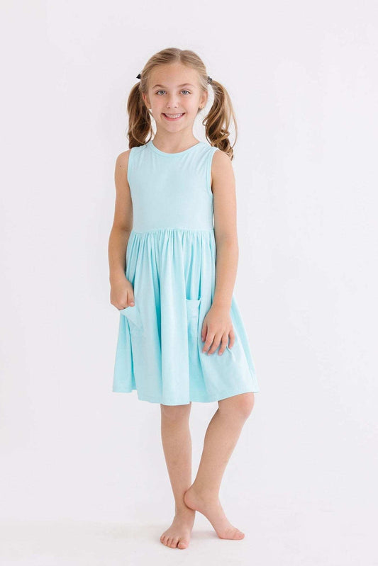 Aqua Tank Pocket Twirl Dress - Mila & Rose ® - Flyclothing LLC