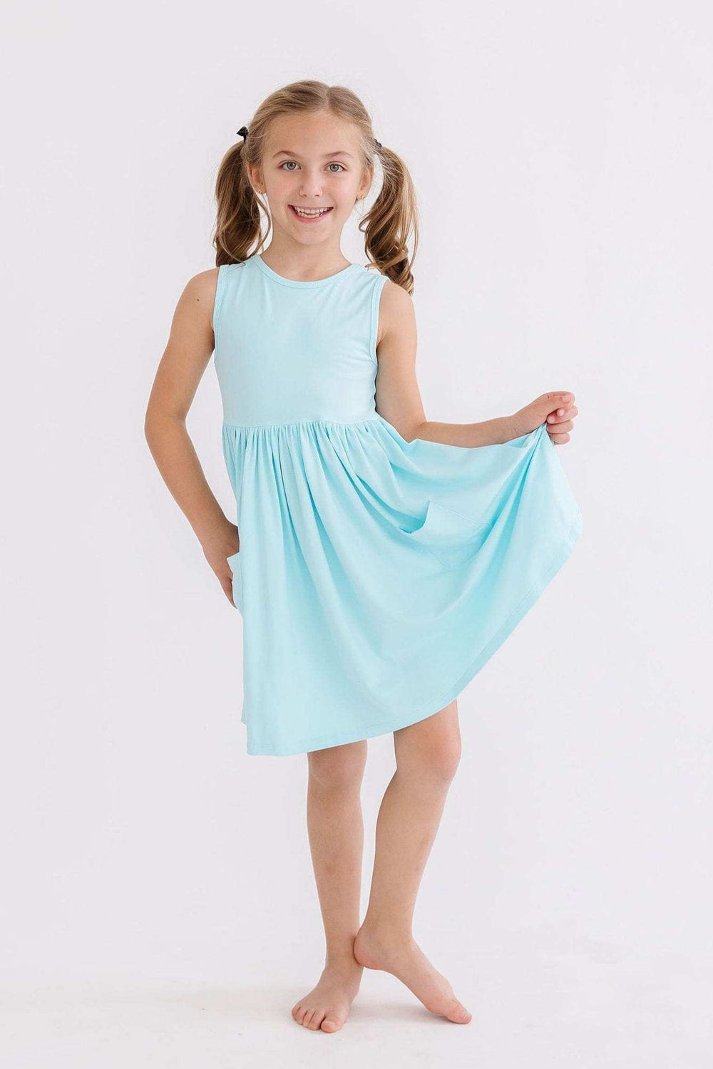 Aqua Tank Pocket Twirl Dress - Mila & Rose ® - Flyclothing LLC