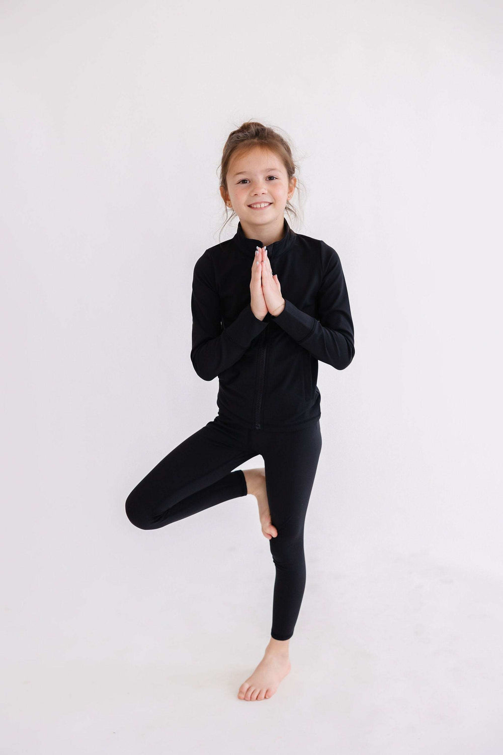 Balanced Black Full-Zip Ruffle Active Jacket - Mila & Rose ® - Flyclothing LLC
