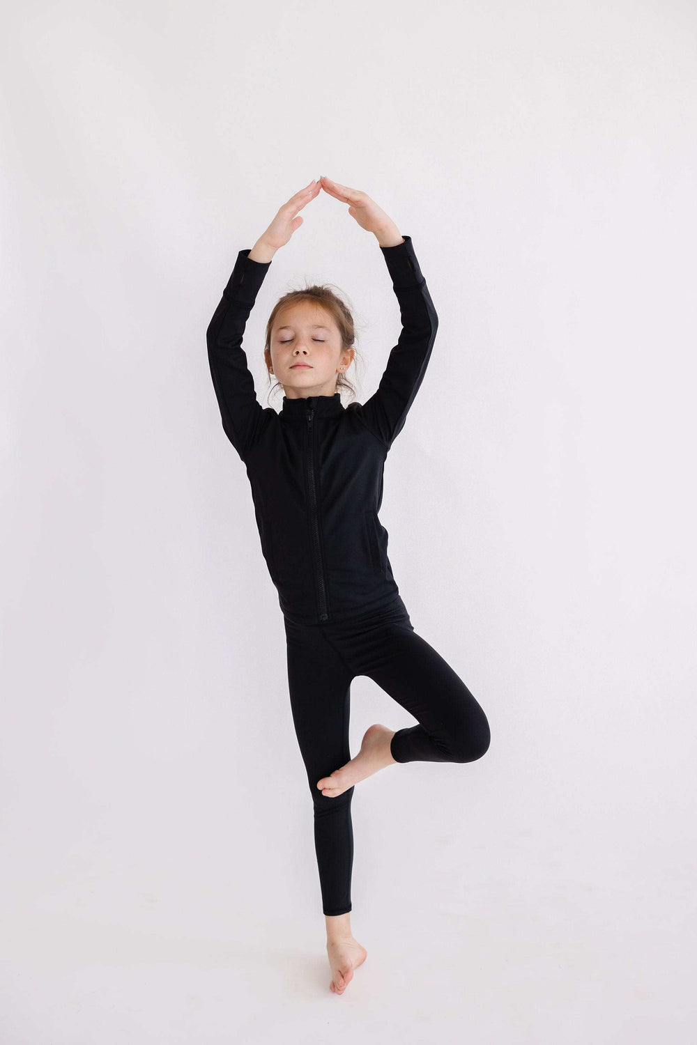 Balanced Black Full-Zip Ruffle Active Jacket - Mila & Rose ® - Flyclothing LLC