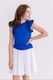 Royal Blue S/S Ruffle Tee - Mila & Rose ® - Flyclothing LLC