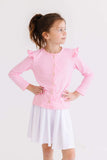 Bubblegum Pink Ruffle Cardigan - Mila & Rose ® - Flyclothing LLC