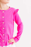 Hot Pink Ruffle Cardigan - Mila & Rose ® - Flyclothing LLC