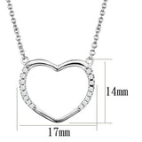 3W1023 - Rhodium Brass Chain Pendant with AAA Grade CZ in Clear - Alamode - Flyclothing LLC
