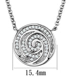 3W1029 - Rhodium Brass Chain Pendant with AAA Grade CZ in Clear - Alamode - Flyclothing LLC