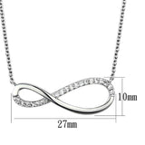 3W1033 - Rhodium Brass Chain Pendant with AAA Grade CZ in Clear - Alamode - Flyclothing LLC