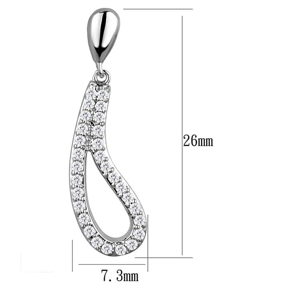3W1044 - Rhodium Brass Earrings with AAA Grade CZ in Clear - Alamode - Flyclothing LLC