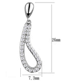 3W1044 - Rhodium Brass Earrings with AAA Grade CZ in Clear - Alamode - Flyclothing LLC