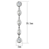 3W1049 - Rhodium Brass Earrings with AAA Grade CZ in Clear - Alamode - Flyclothing LLC