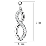 3W1055 - Rhodium Brass Earrings with AAA Grade CZ in Clear - Alamode - Flyclothing LLC