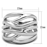 3W1067 - Rhodium Brass Ring with No Stone - Alamode - Flyclothing LLC